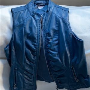Faux leather vest